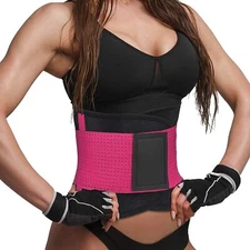 Women Waist Trainer Sweat Belt Workout Waist Cincher Back Brace Sliming (Size:L)