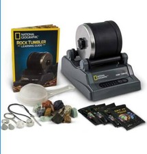 NATIONAL GEOGRAPHIC Hobby Rock Tumbler Kit - Includes Rough Gemstones, 4 Polish