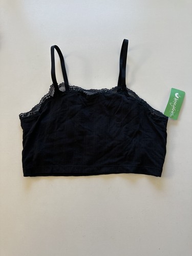 HONEYDEW Women's Sz M Lorelai Lace Trim Lined Wire Free Bralette Bra 90020 Black - 第 2/6 張圖片