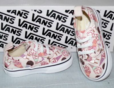 Vans Authentic V LACE SLIP-ON Canvas Kinder Schuhe Sneaker EU 21 ICE CREAM WHT