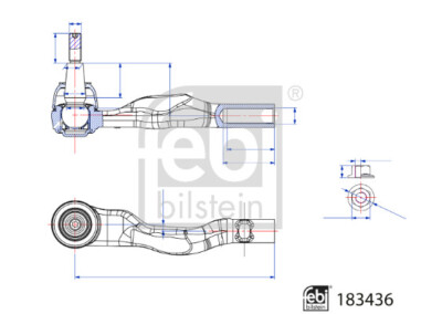 FEBI BILSTEIN 183436 Spurstangenkopf für BENTLEY,PORSCHE