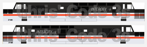 Selbstklebender Vinyl Class 37 Aufkleber Anzug Spur N Dapol / Farish - Intercity 37685 | Zustand: New