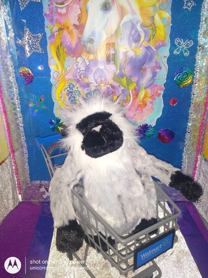 🦄Ganz / Webkinz "Grey Langur" {Monkey} Black Face w/White Mane HM226 10" Plush! - Image 2 of 4