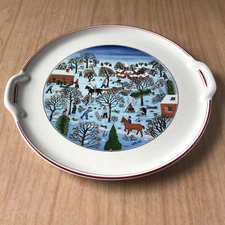 Villeroy & Boch **NAIF CHRISTMAS TRAY  *Laplau *Luxembourg **LARGE 12"