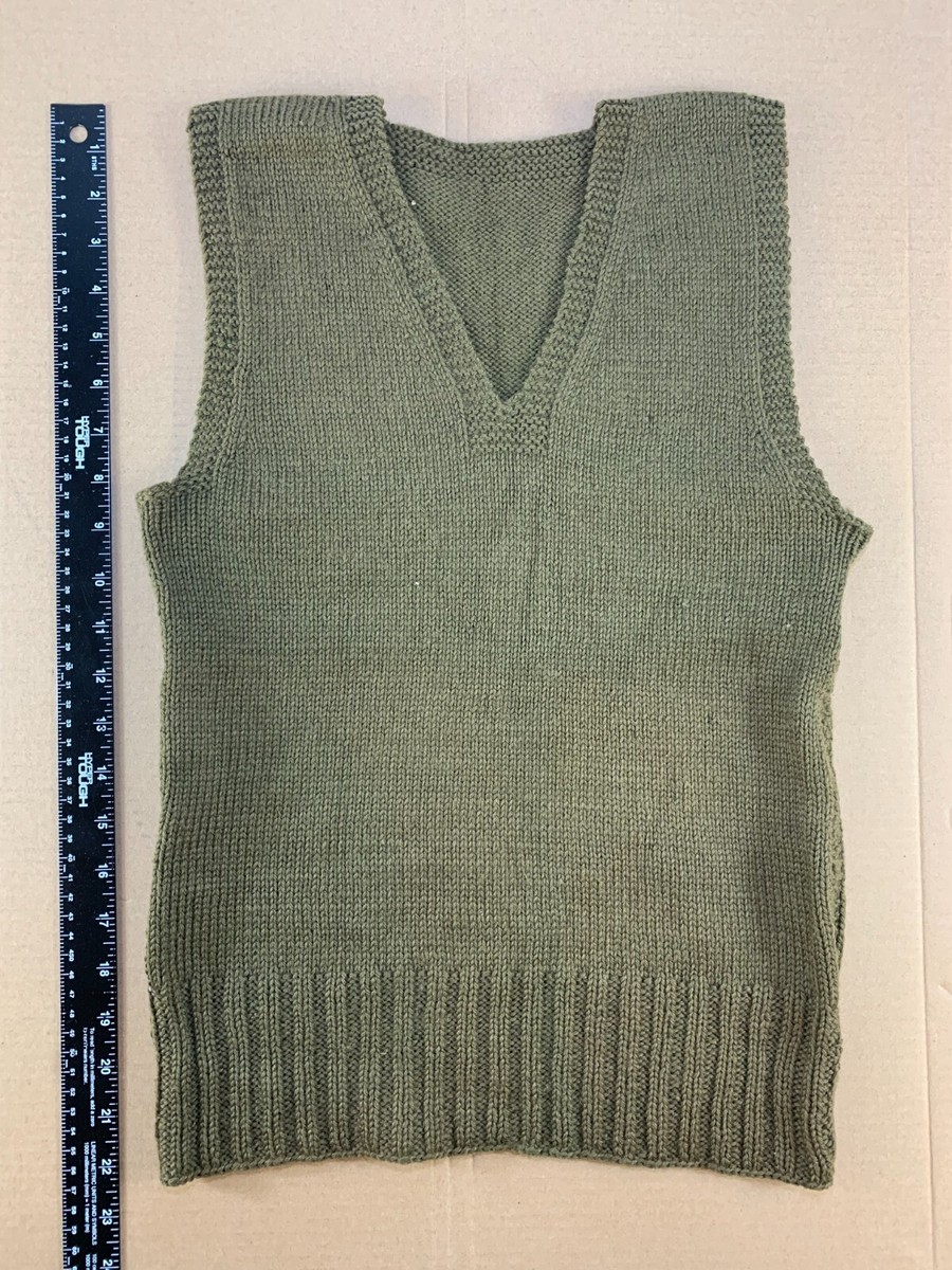 トップス 1940s Australian Army Wool Vest Vintage WWII Wool Knit Army Military USN Sweater Shirt 30s