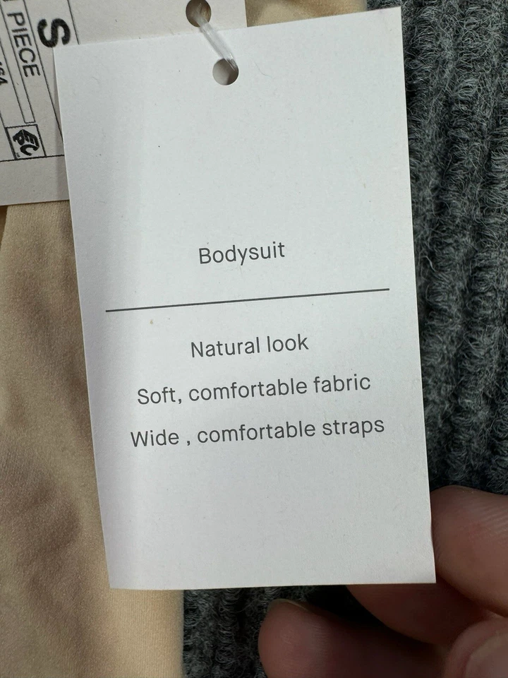 Body Auden Pequeño Beige Tanga de Una Pieza Aspecto Natural Adelgazante Comodidad Nuevo Foto 4 de 4