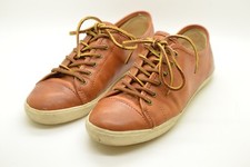 Frye Mindy Low Lace Leather Sneaker Women size 8m Brown Leather EUC