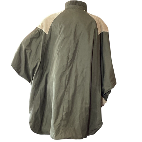 Mulberry Street Poncho Jacke khaki Cord Flanell gefüttert Canvas Knebel L #121i - Bild 6 von 11