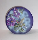 Fenton Glass Cobalt Blue Morning Glory Hummingbird Paperweight Ltd 9/29 Spindler
