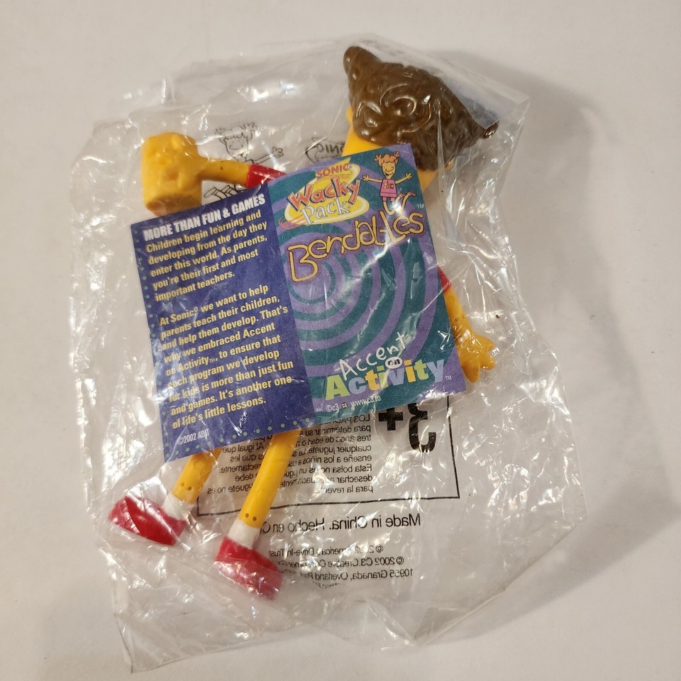 Sonic Wacky Pack Bendables Figure Toy 2002 New in Package Collectible