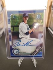 2019 Bowman Draft Brandon Williamson 1st Chrome On-Card Auto Blue Wave Ref #/150
