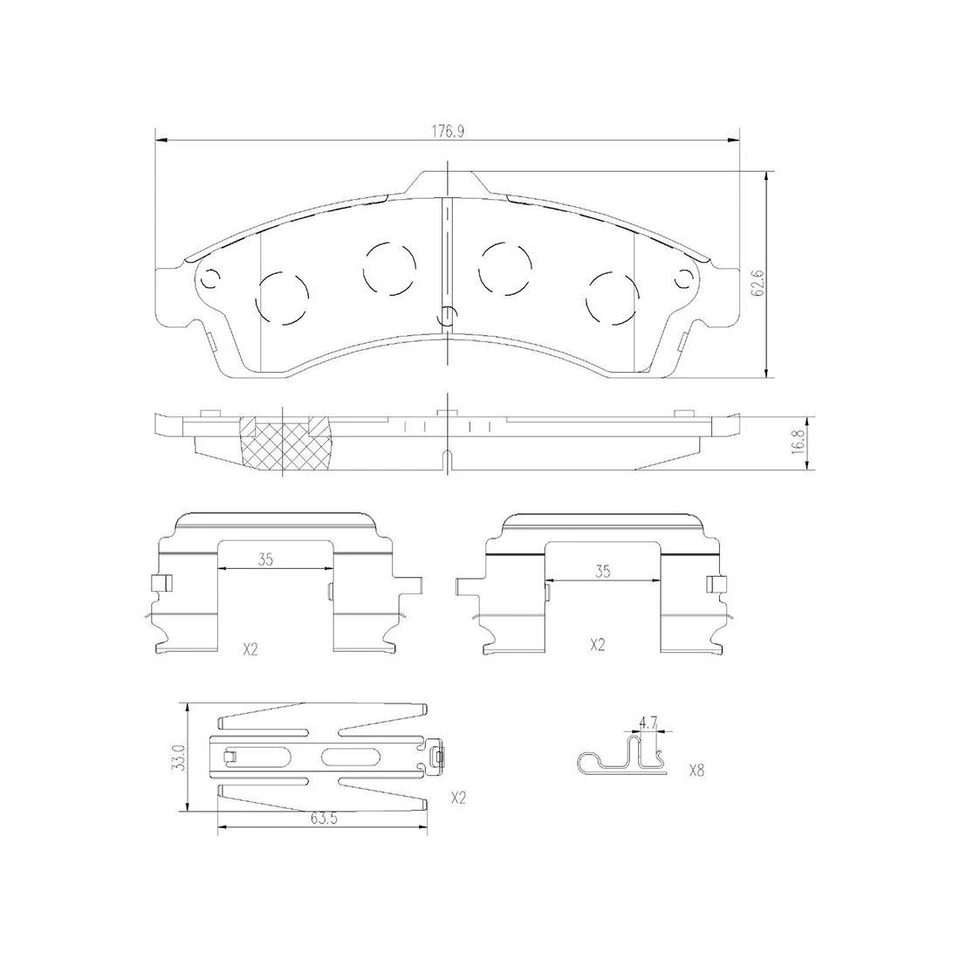Передняя керамическая щелевая тормозная колодка Brembo для Buick Chevy GMC Isuzu Oldsmobile Saab - Изображение 3 из 3