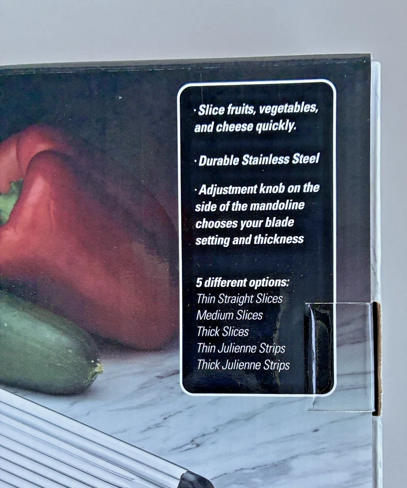 Juego de rebanadas de acero inoxidable mandolina Oneida opciones de perilla rebanadora nuevo Foto 3 de 4