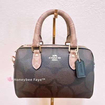 NWT Coach Mini Rowan Crossbody Bag In Blocked Signature Canvas