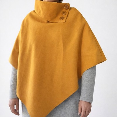 Poncho für Damen * One Size * von Italy Moda * Farbe Senfgelb * NEU