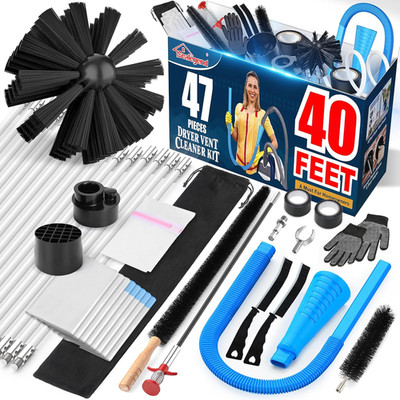 Dryer Vent Cleaner Kit 47-Pieces 40-Feet Cleaning Tools