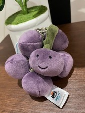 Jellycat Fabulous Fruit Grapes Plush Bag Charm Soft Cute Keychain Collectible