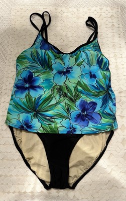 Mainstream Women's Size 14 Full Coverage Blouson One-Piece Swimsuit