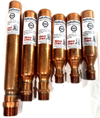Sioux Chief HydraRester ASSE 1010 Water Hammer Arresters (Mixed lot of 6)