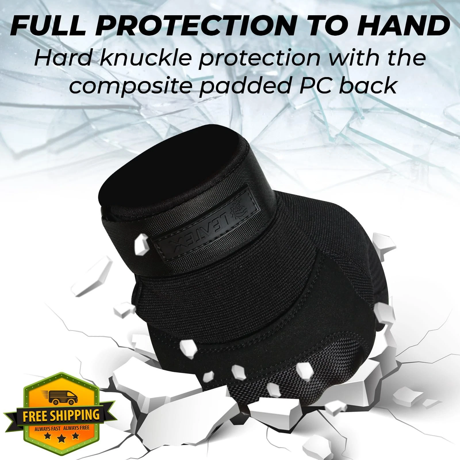 Leatex Motorcycle Gloves Winter Hard Shell Palm Padding Sports Hiking
