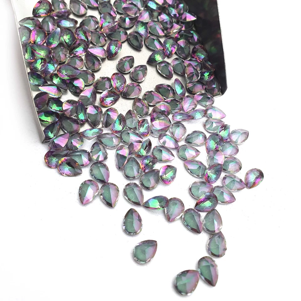 Mystic Quartz Pear Cut Stone Loose Gemstone For Jewelry 126 Pcs 6-8 MM 109 CT - Image 2 of 4