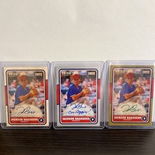 3 2025 Onyx Vintage Baseball Jackson Brasseux Blue /10 Green /50 Blue Ink Auto