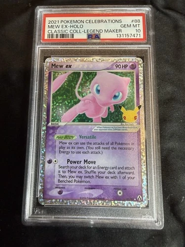 Pokémon Mew ex 88/92 Celebrations Classic Collection Holo EX PSA 10