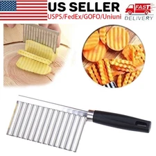 Stainless Steel Crinkle Wavy Cutter Vegetable Potato Chip French Fry Slicer Tool