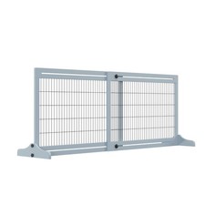 Extra Wide Pet Gate 72" Wide - Freestanding Adjustable Dog Cat Fence Gray Blue