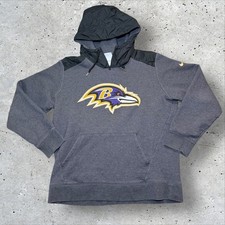 Nike Baltimore Ravens Hoodie Mens XL Gray NFL Team Apparel Pullover Sweatshirt