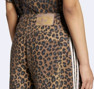 Adidas Leopard Animal Print Bermuda Shorts 25 Nwt - Main Image