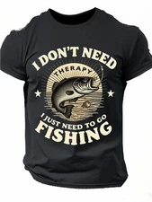 Men'S "I Don't Need Relax I Just Need to Go Fishing" Graphic T-Shirt - 100% 180g