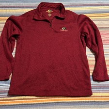 Mossy Oak Men's Red Quarter Zip Pullover Fleece Sweater L