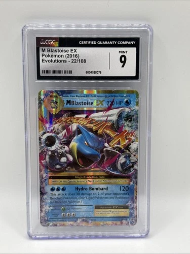 CGC 9 MINT M Blastoise EX 2016 Evolutions 22/108 Holo Pokemon Card
