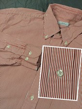 Brooks Brothers Dress Shirt Mens 16.5 Red Striped Button Down Formal Bussiness