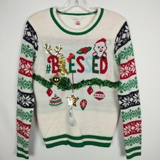 No Boundaries Kids Size Medium 7-9 Blessed Ugly Christmas Sweater