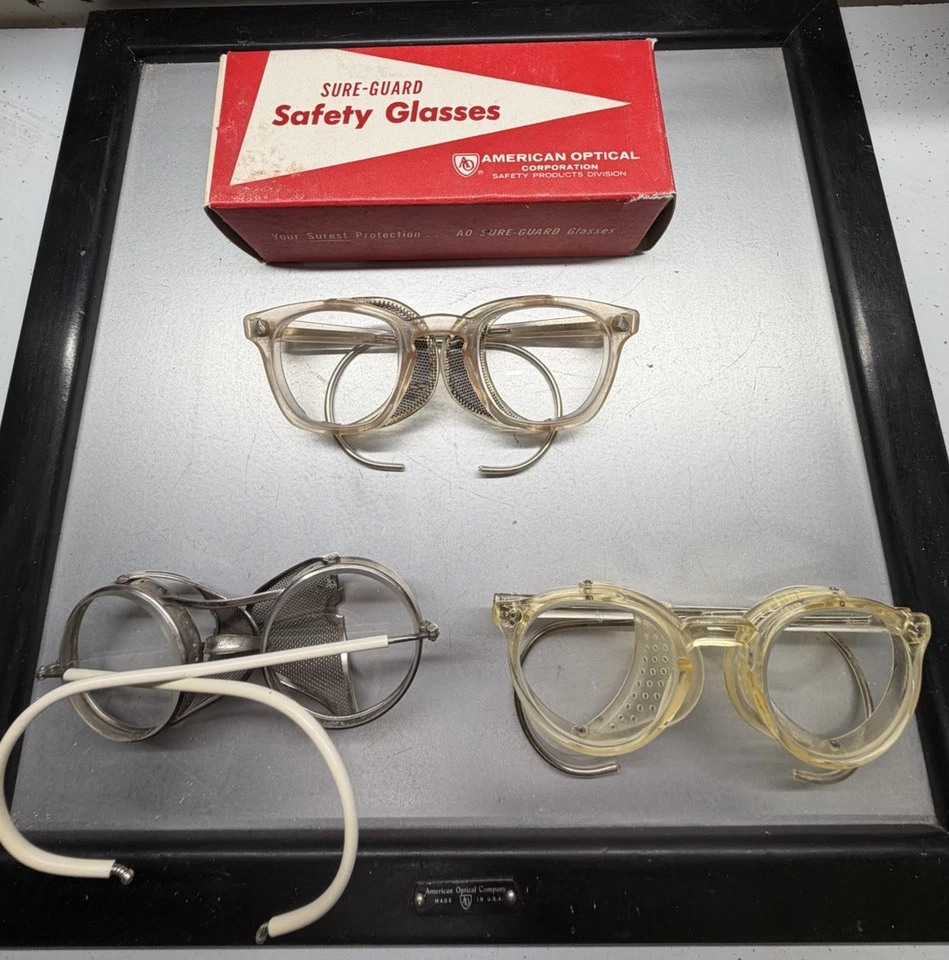 NOS AO American Optical Lote de 3 gafas de seguridad sin existencias con caja Foto 2 de 4