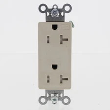 P&S Lt Almond Tamper Resistant Decorator Duplex Receptacle 20A Bulk TR26362-LA