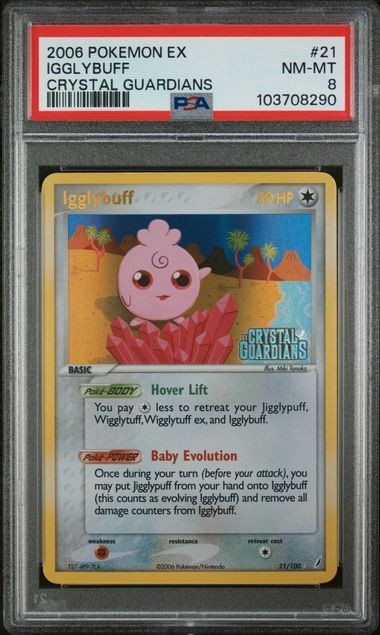 2006 Pokemon Ex Crystal Guardians PSA 7 Igglybuff Reverse Holo #21