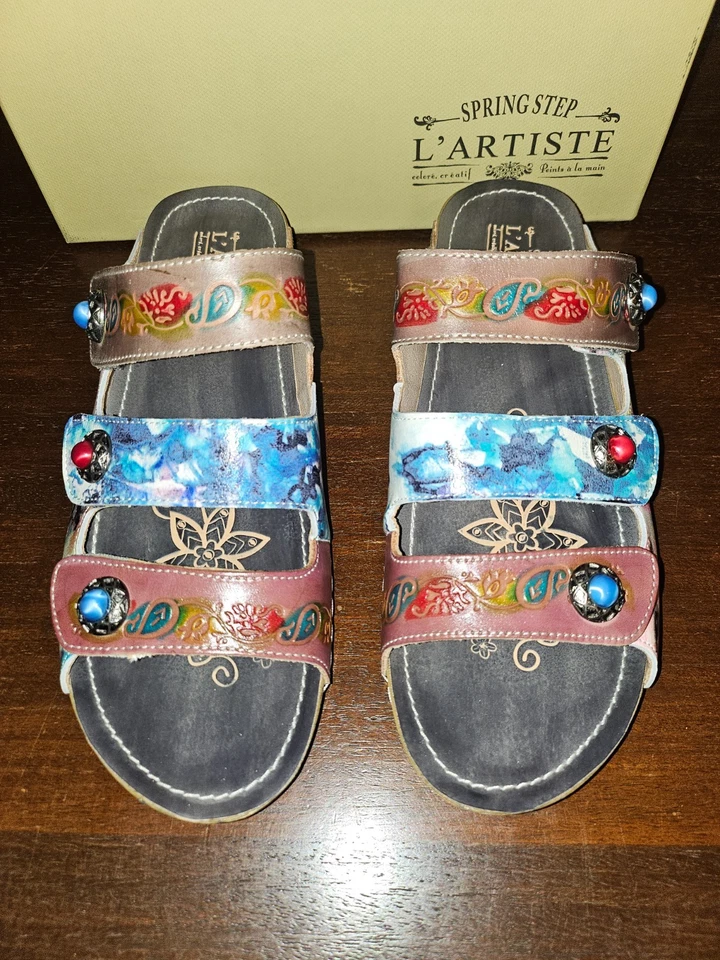 LArtiste Spring Step Sandals Womens 9.5-10 Castlewalk Slip On Slide Floral NEW - Image 4 of 4