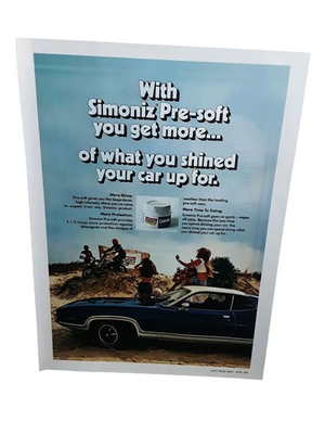 #ad 1976 Simoniz Car Wax Print Ad Blue Plymouth Satellite 1970 $7.95