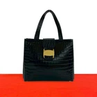 Salvatore Ferragamo Vara Metal Handbag leather black 58086