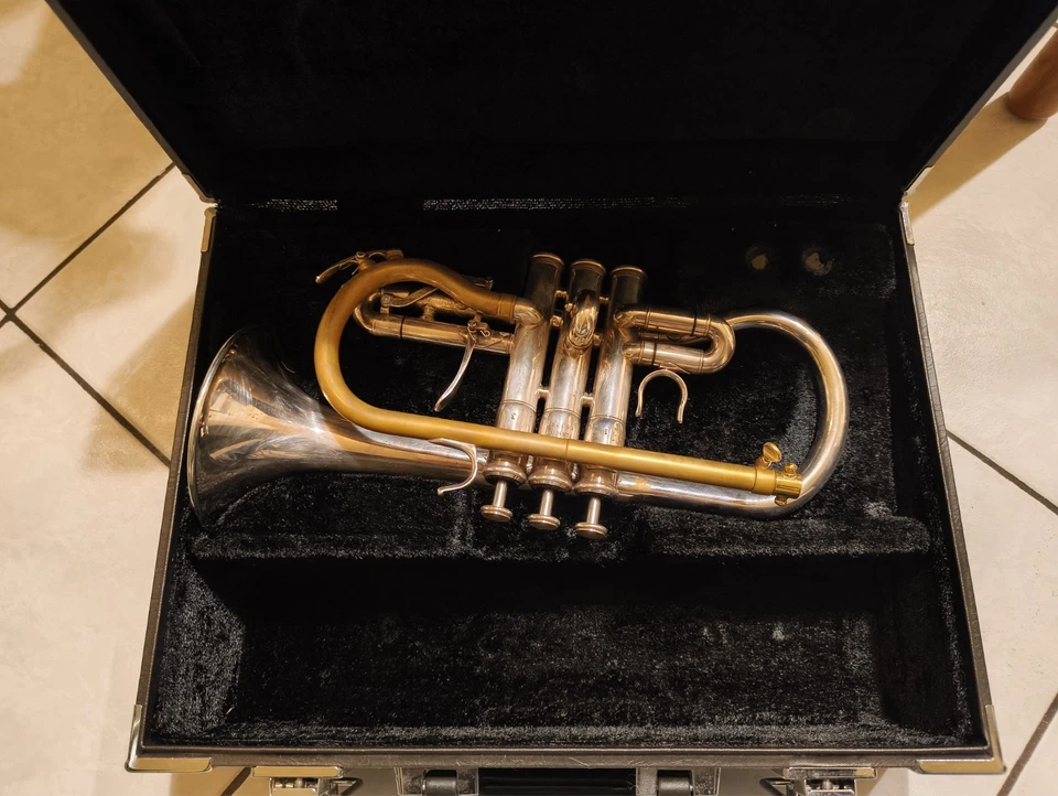 Cornetta Mib professionale Yamaha YCR6610T argentata con custodia originale - Immagine 2 di 4