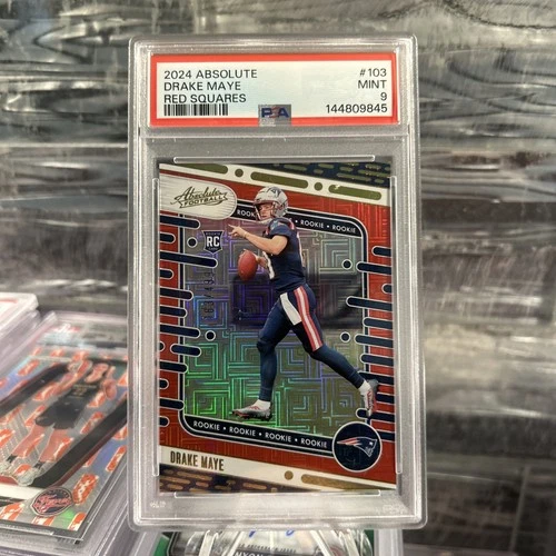 2024 Panini Absolute - Rookies Drake Maye #103 Red Squares /499 PSA 9