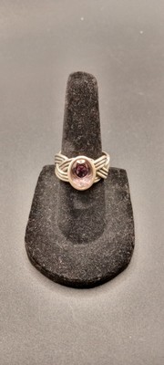 PANDORA RARE Retired SS925 ALE Tied Together Braided Amethyst Ring Sz 5 