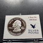 SILVER BULLION 1 Oz. ONE OUNCE .999 ROUND WASHINGTON QUARTER Coin DESIGN