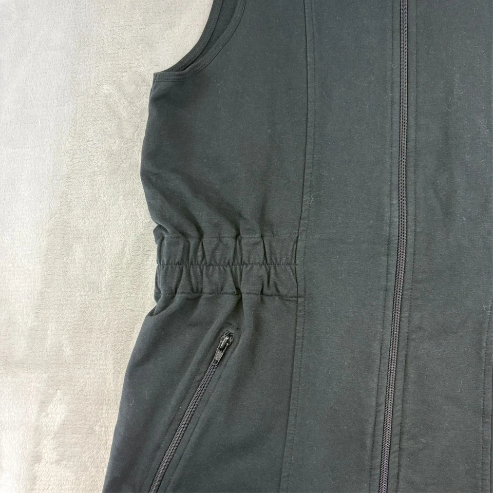 Chaleco Coldwater Creek Talla S Negro Sin Mangas Cremallera Completa Algodón Elastizado Cintura Ajustada Foto 4 de 4