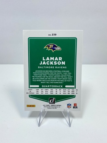 2021 Donruss Base # 239 Base Card Lamar Jackson - Baltimore Ravens 🔥🔥 - Picture 2 of 2