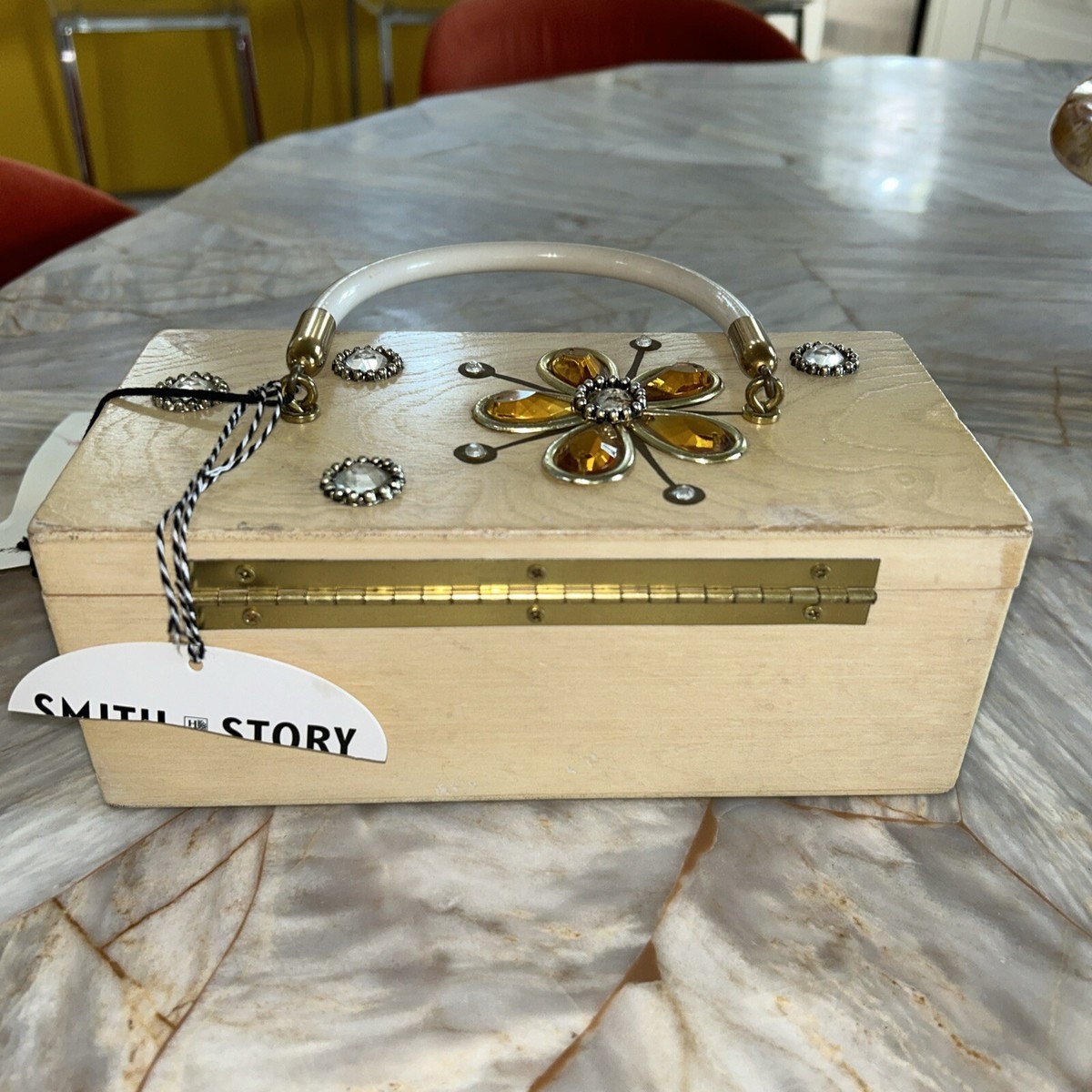 Enid Collins of Texas Box Bag 1960s Mille Fleurs Wooden Purse