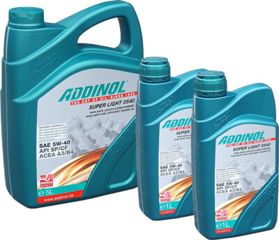 7 Liter ADDINOL Super Light 0540 Motoröl 5W40 VW Audi BMW MB 5L+2x1L